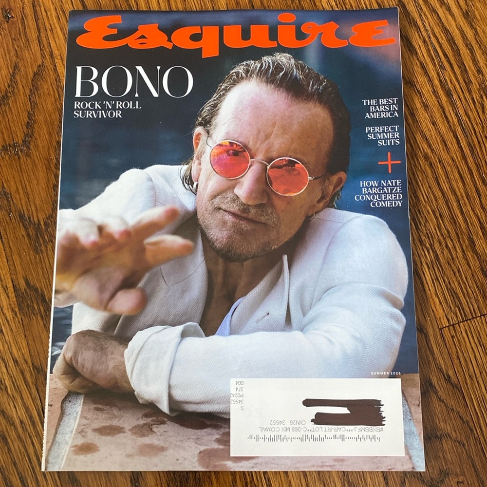 Esquire Magazine - Summer 2025 - Bono from U2 - Never read!  men men’s magazines